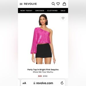 REVOLVE Show Me Your MuMu Pink Sequin Crop top,Balloon sleeve.Various sizes! NWT